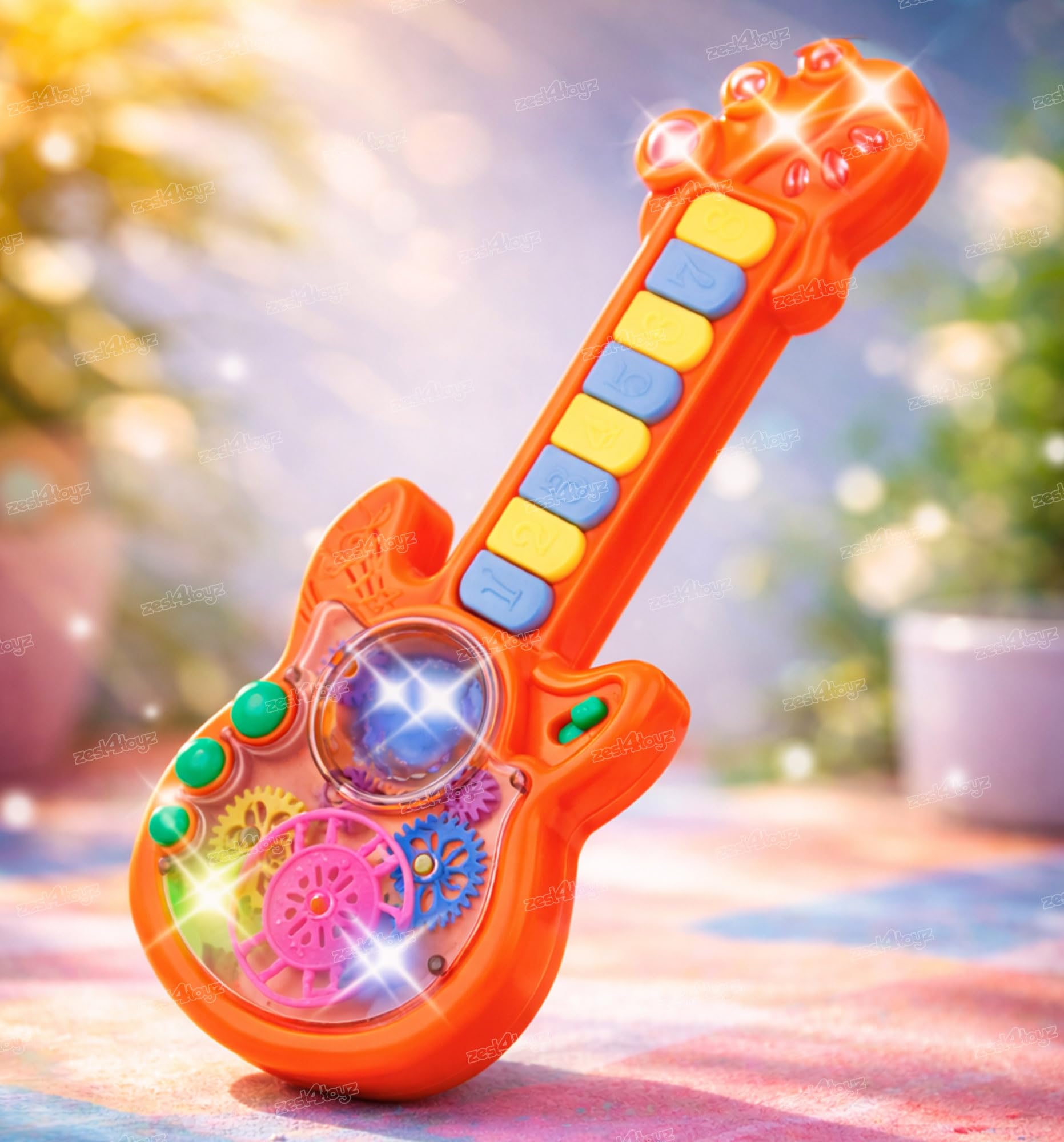 Zest 4 Toyz Musical Guitar Toy for Kids with Rotating Gears Flashing Lights & Piano Sound - Assorted-image-21