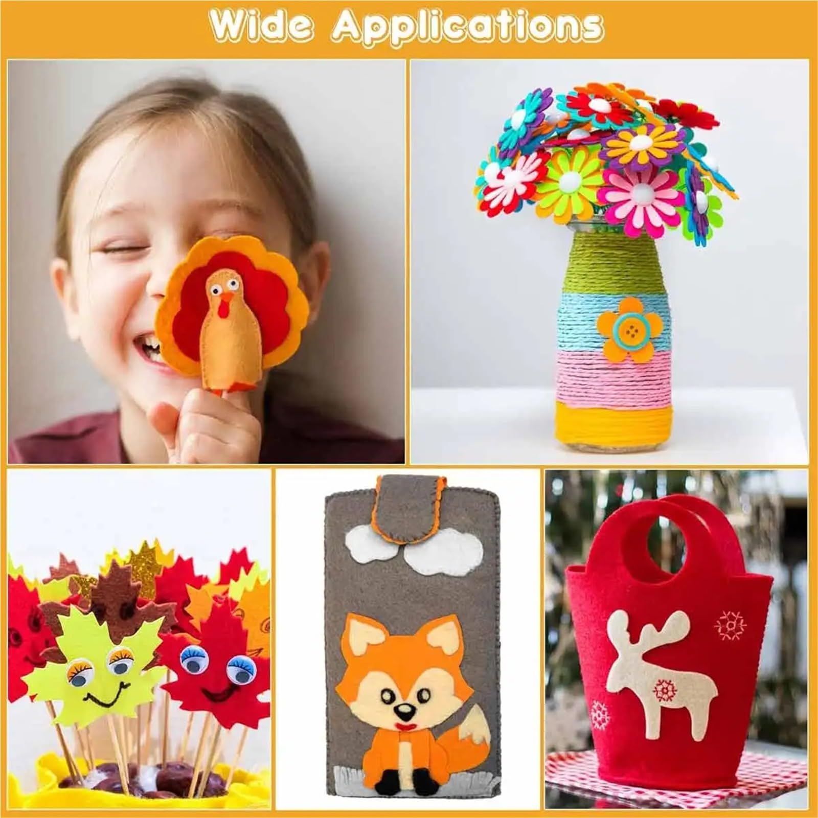 40 Stück Filzstoffstücke, mehrfarbig, DIY-Prozessblock für DIY Patchwork