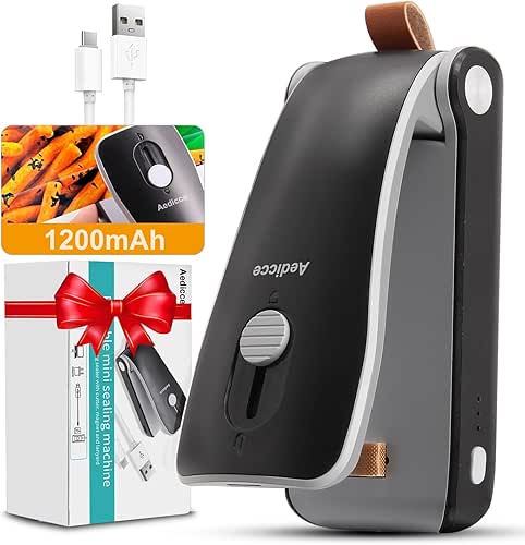 Mini Bag Sealer, USB Rechargeable Chip Bag Sealer Heat Seal,