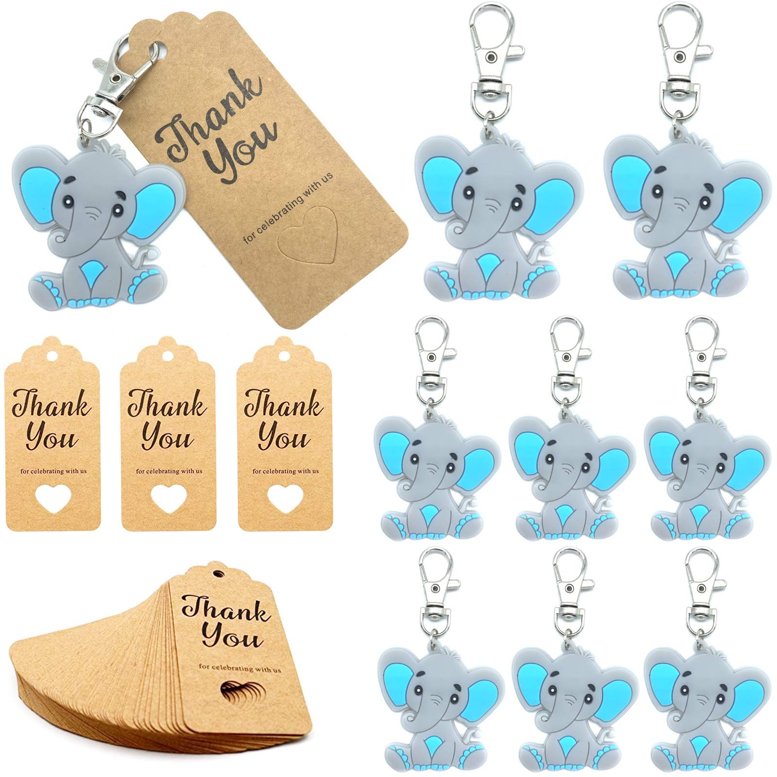 Amazon.com: 20 Pack Baby Shower Return Gifts for Guests, Blue Baby Elephant  Keychains + Thank You Kraft Tags for Elephant Theme Party Favors, Baby  Shower Favors, Boys Birthday Party Supplies : Home