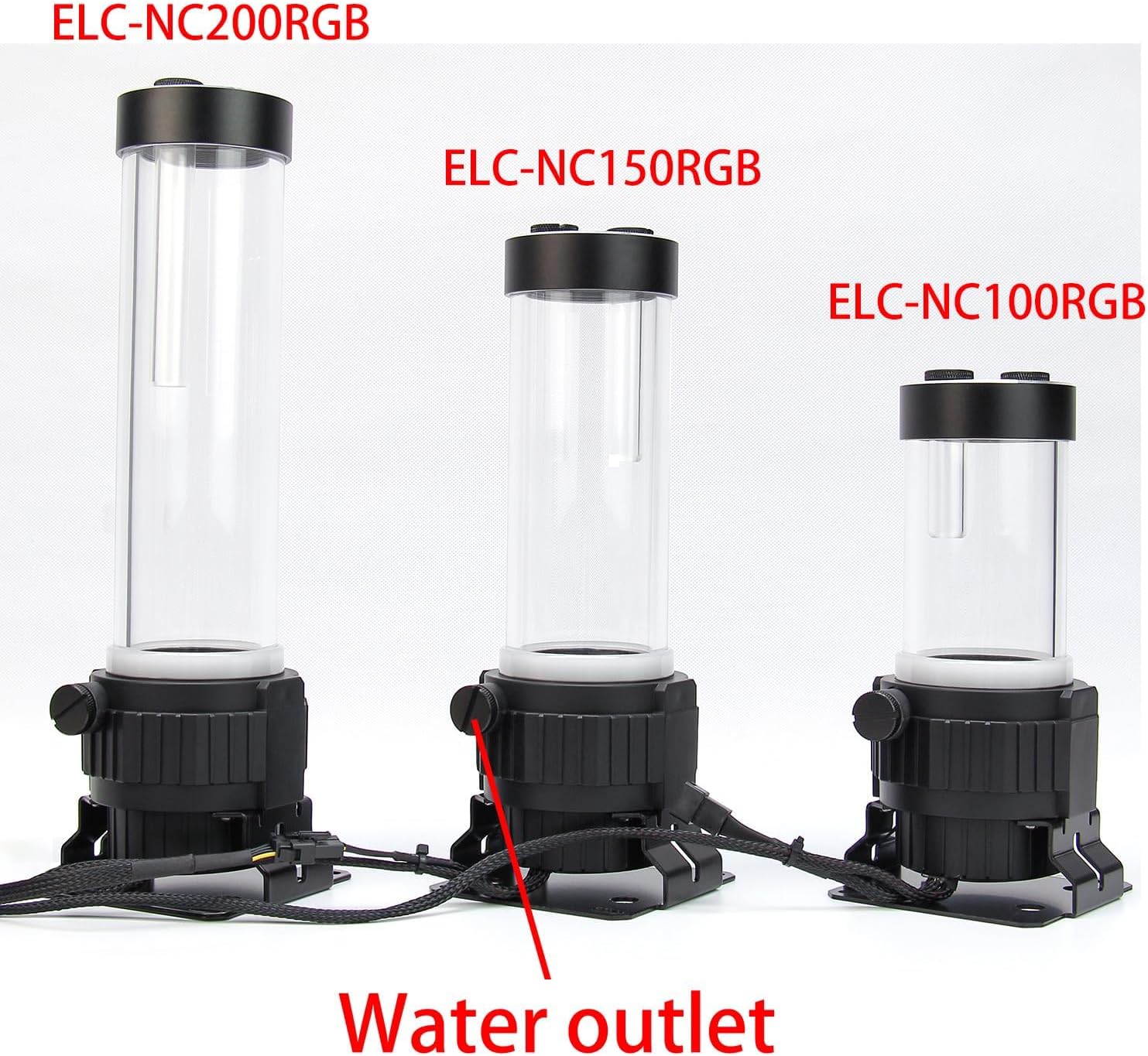 PC Water Pump Reservoir Combo,Water Cooling Pump Kit，RGB Lighting With LCD Screen,Pump Speed can be adjusted by remote control (ELC-NC150RGB (300ML))