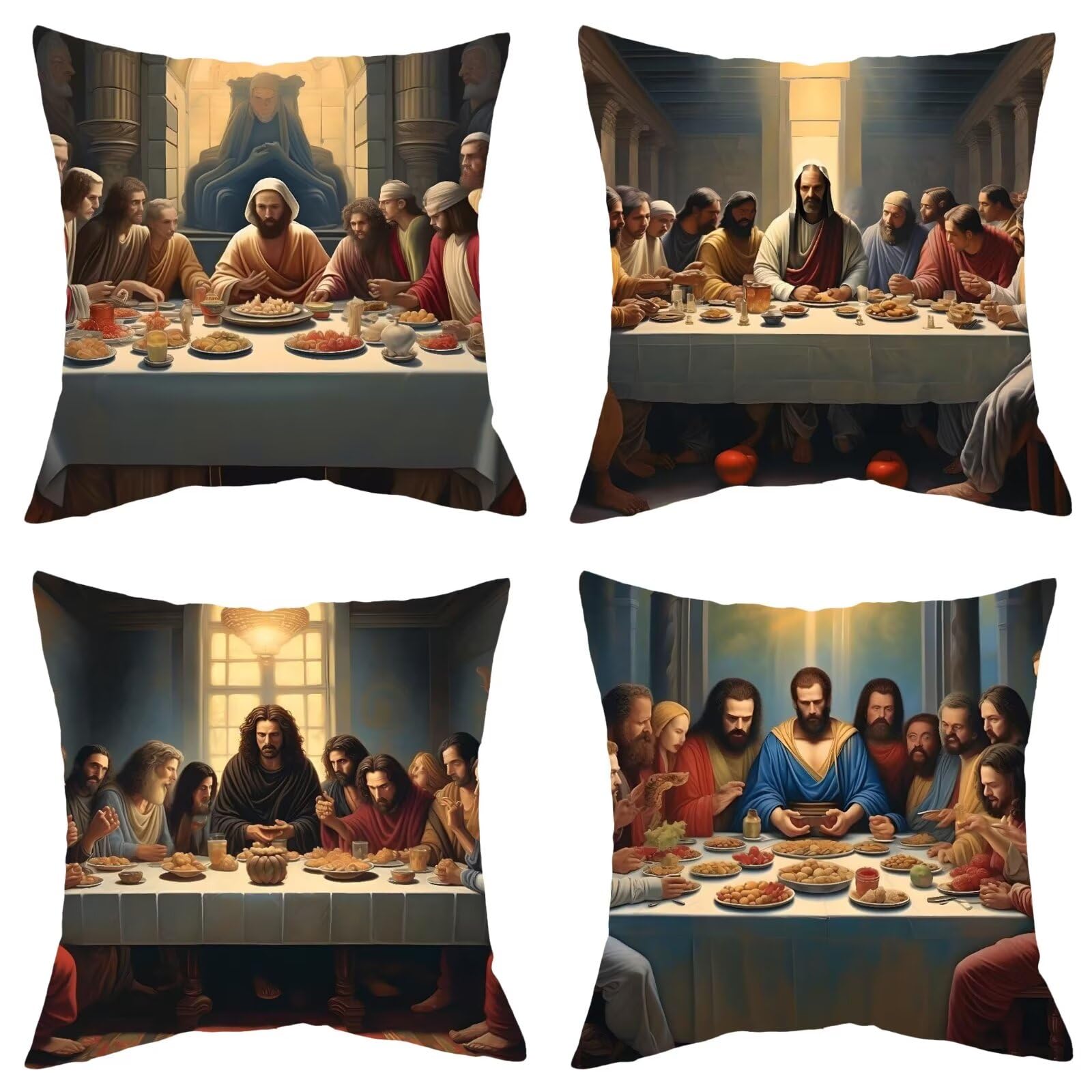 Housse coussin 50x50cm Le dernier dîner pour sublimer votre canapé et salon