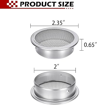 2-Inch Round Open Screen Vent, Mill Finish, 6 Pack