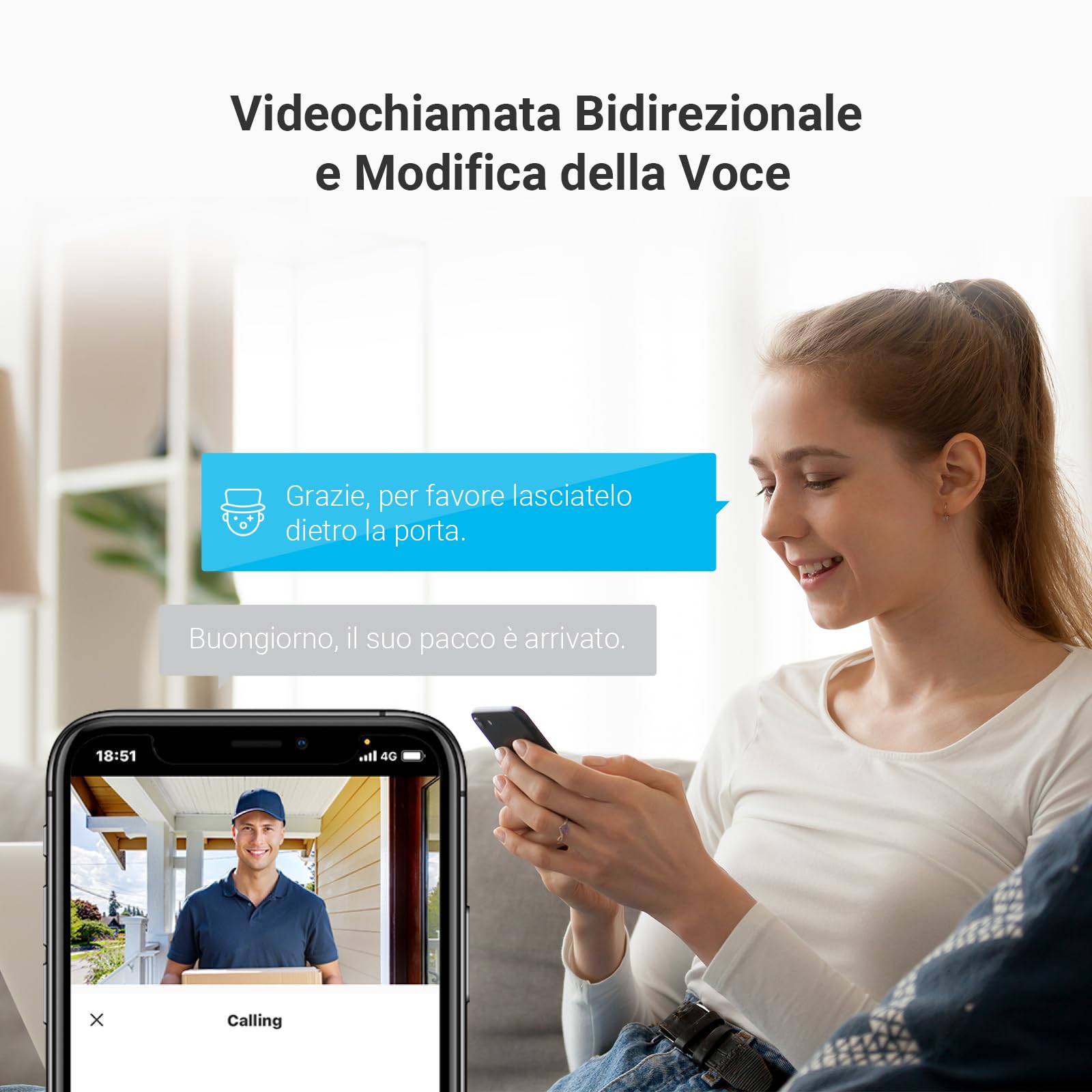 EZVIZ Campanello Digitale con Schermo Tattile a Colori da 4,3'' Videocitofono Senza Fili con Batteria Ricaricabile da 4600 mAh, Rilevamento del Movimento PIR, Audio Bidirezionale, Modello CP4