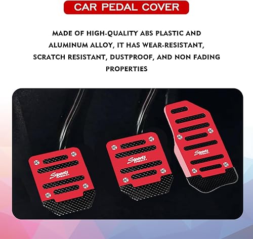 Miniatura 3 de pvotawp 3 almohadillas antideslizantes para pedal de aleación de aluminio para automóvil, cubierta de pastillas de freno de transmisión manual