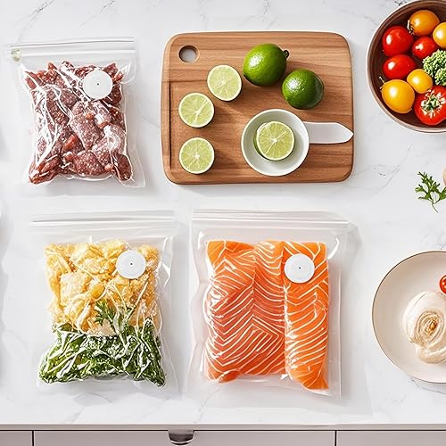 Miniatura 6 de MEGAWISE Bolsas con cremallera al vacío, 15 unidades (10 x 11 pulgadas), sin BPA, bolsas reutilizables para almacenamiento de alimentos con válvula