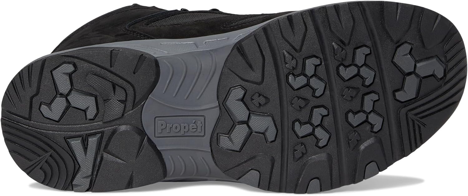 Propet Womens Cypress Round Toe Hiking Casual Boots Ankle Low Heel 1-2" - Black