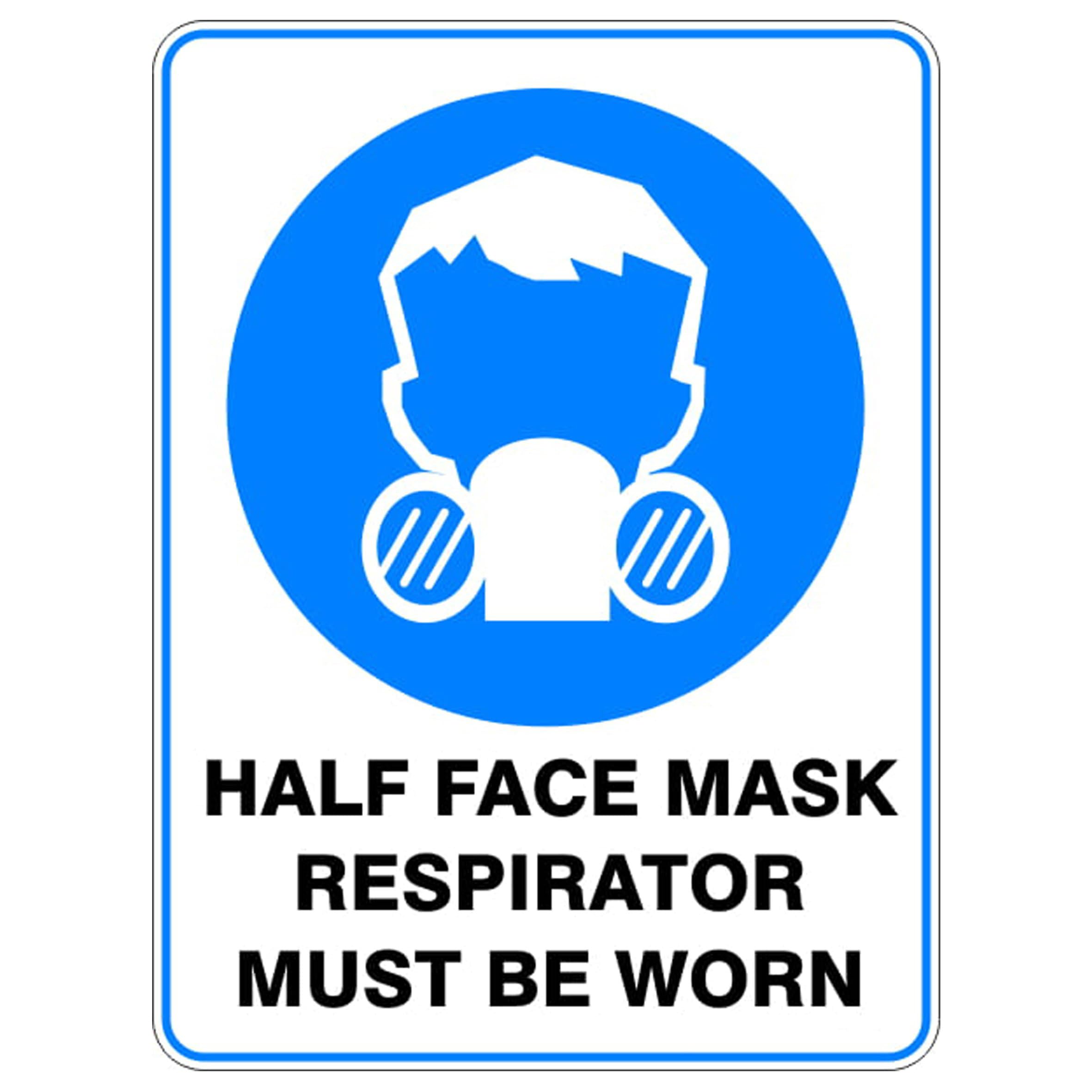 Half Face Mask Respirator Must Be Worn Mandatory Signs Metal Tin Sign 8 x 12 inch for Industrial & Commercial