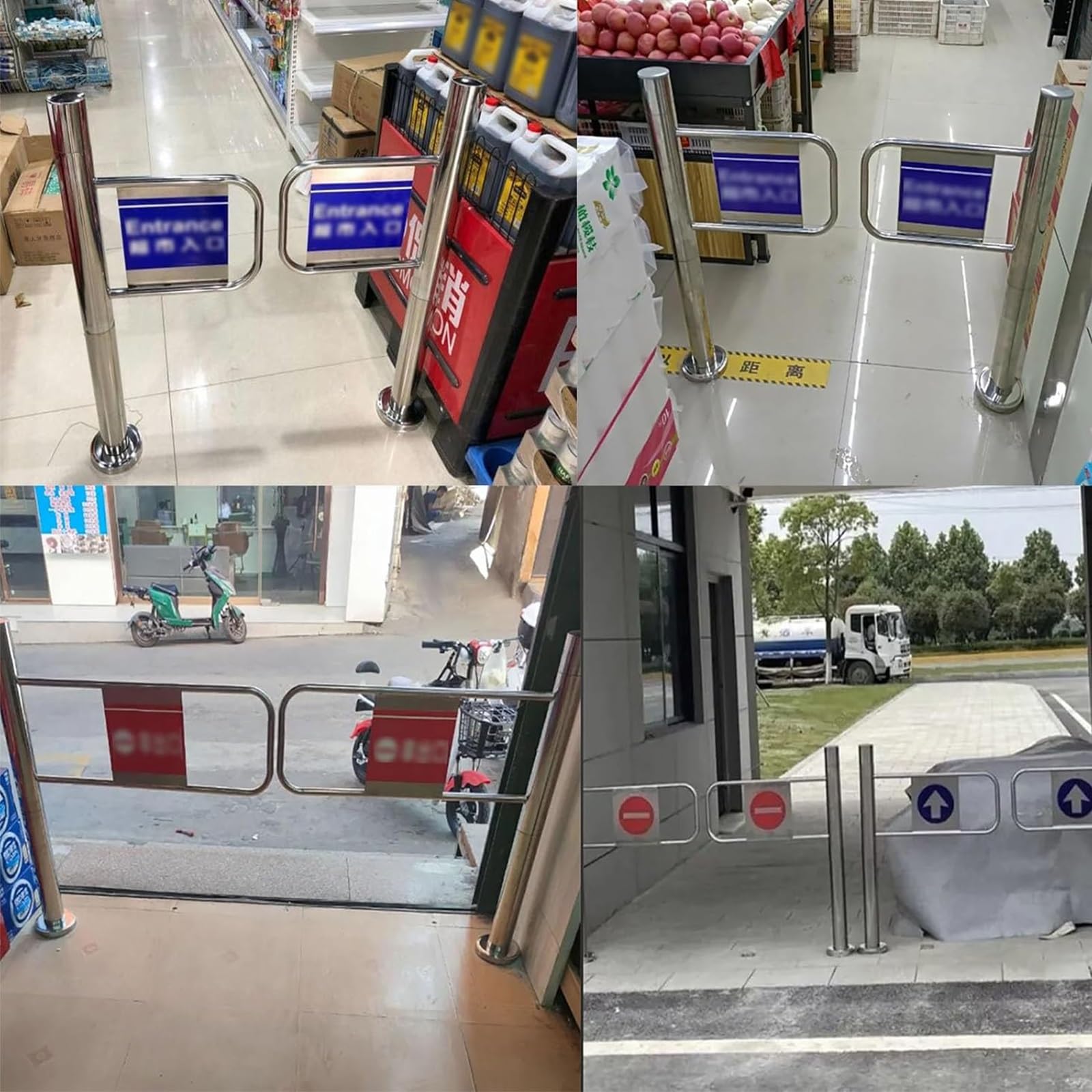 Automatyczna bramka ze stali sprężynowej do bibliotek, sklepów i obszarów widokowych, mechanizm samozamykający 210 cm, trwała i niezawodna bariera