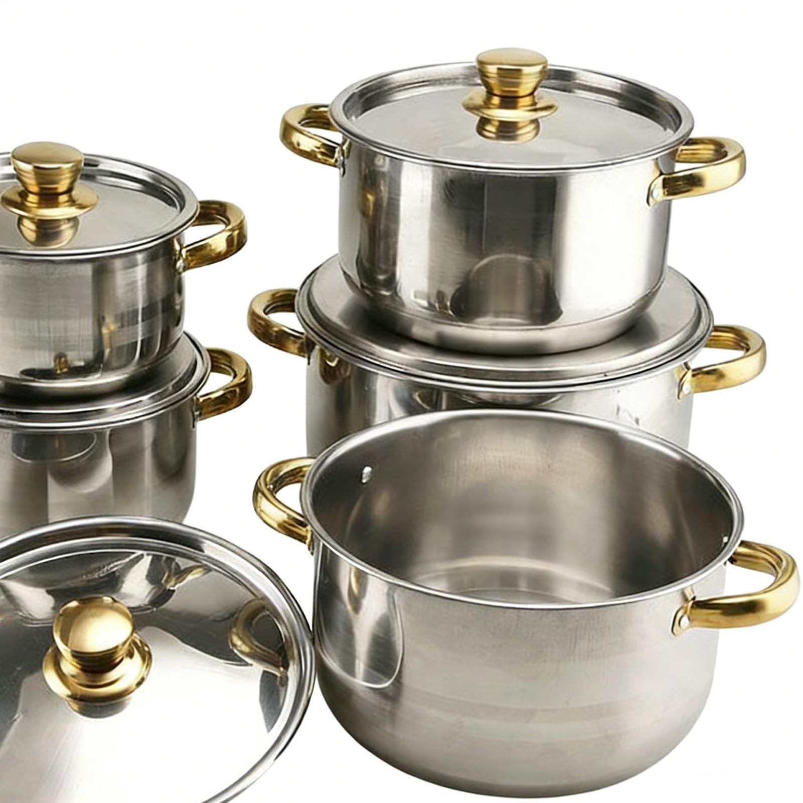 Topfset 10-Teilige Kochutensilien Ausstattung | Induktions Kochset Für Wohnung Restaurant Camping Haushalt Studentenwohnheim