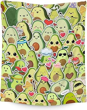 Blanket for Girls - 60"x80" Cute Avocado Throw Gifts - Colorful Soft Fuzzy Blankets for Bed, Couch & Living Room