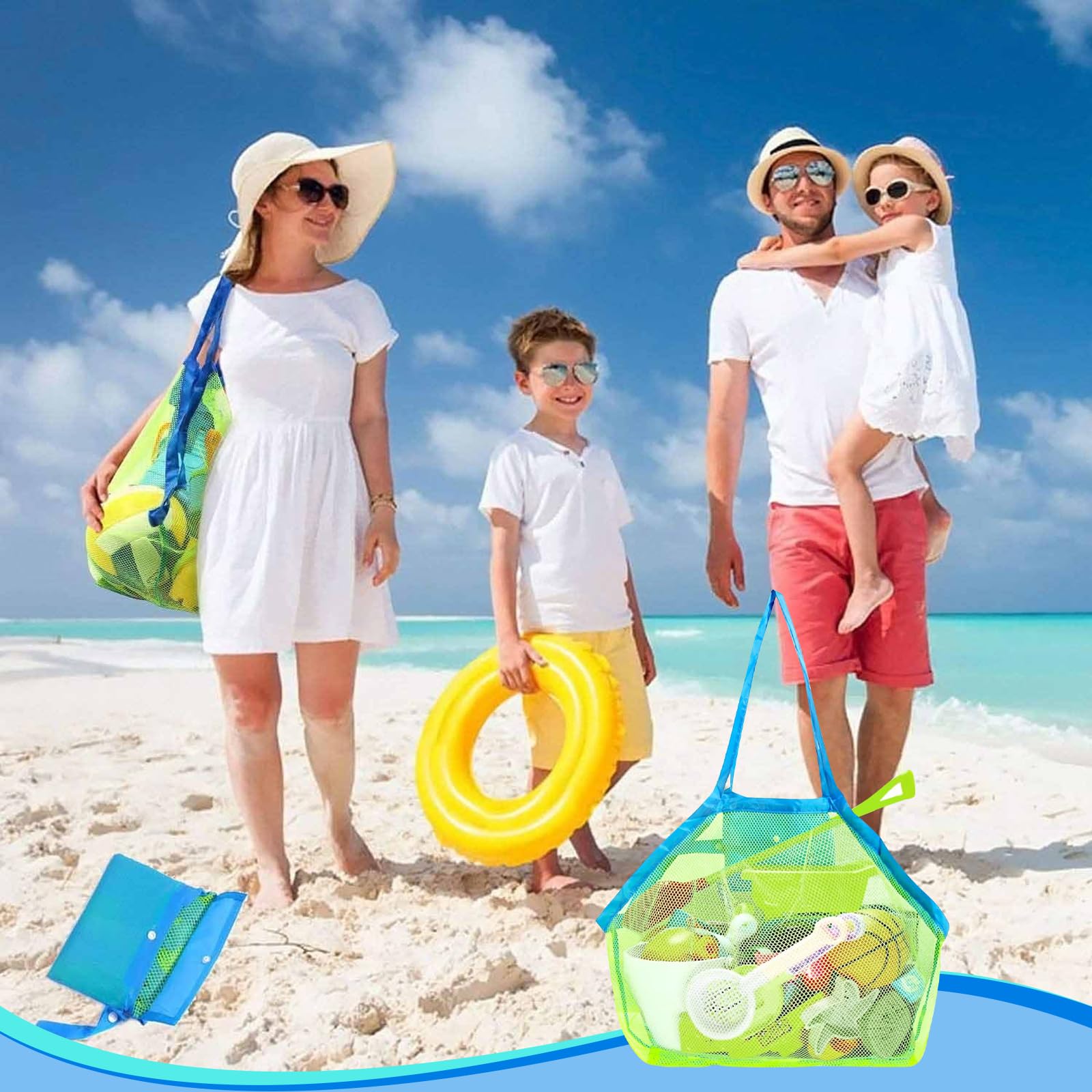 SULIUDAJI 2 Pezzi Borsa Giochi Spiaggia, Borsa A Rete Da