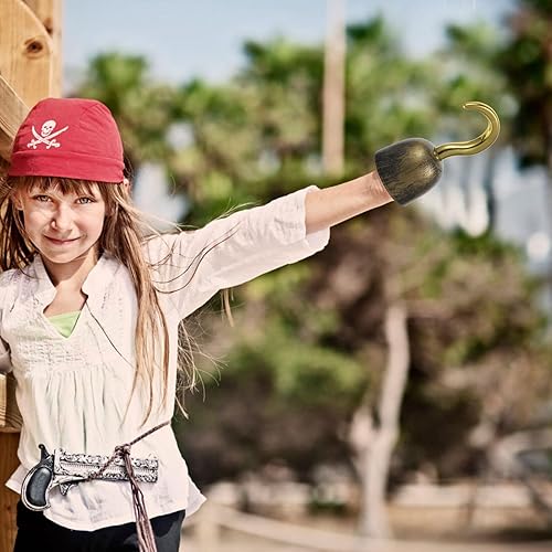 Miniatura 7 de ibasenice Gancho de pirata, gancho de capitán, gancho de mano para disfraz de capitán para adultos, niños, ganchos piratas de plástico para niños,