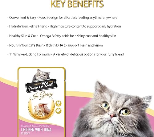 Miniatura 4 de Fussie cat Pollo premium con atún en salsa 2.47 onzas (paquete de 12)