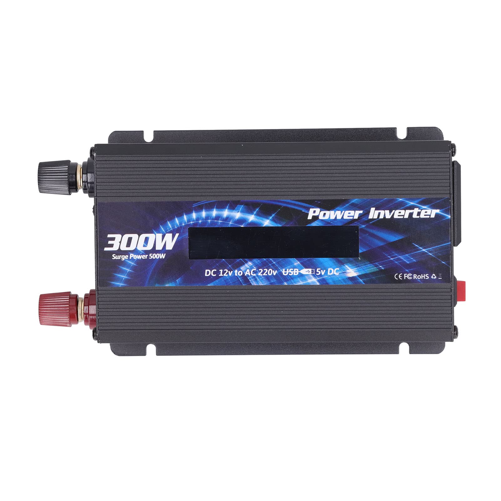 Convertidor de Potencia para Coche de 300W, Cargador Inversor de CC a CA Compacto y Potente para Viajes, Camping, Uso de Aluminio (Negra)