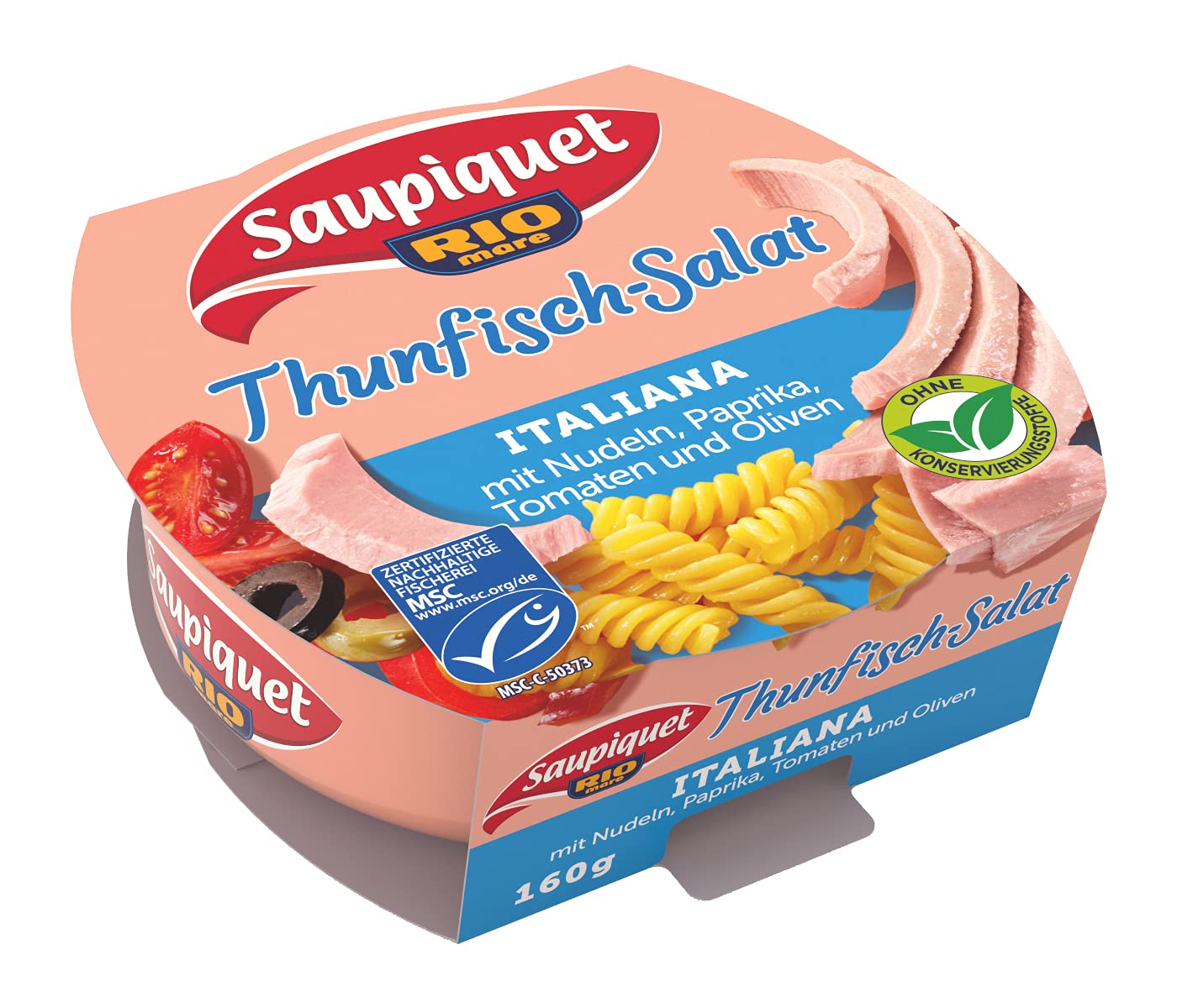 Saupiquet Rio Mare Italiana Tuna Salad MSC Certified Ready to Be Prepared Ideal for Travel 160g