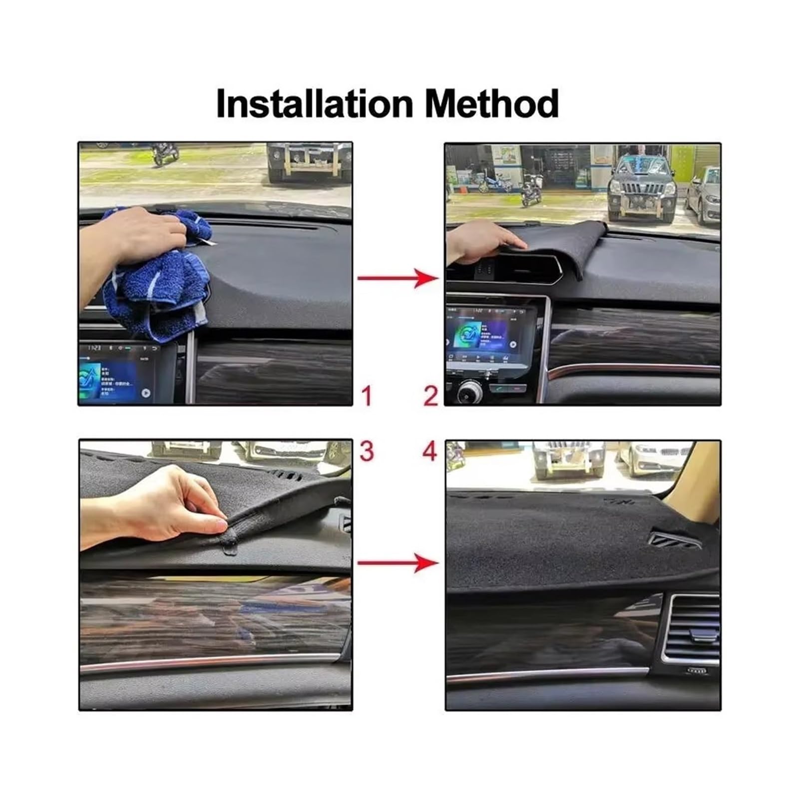 Tapis Tableau Bord intérieur Voiture pour Toyota pour RAV4 RAV 4 XA40 2013-2018 LHD RHD Couverture Tableau Bord Intérieur Voiture Tapis Coussin Pare-Soleil(RHD Blue)