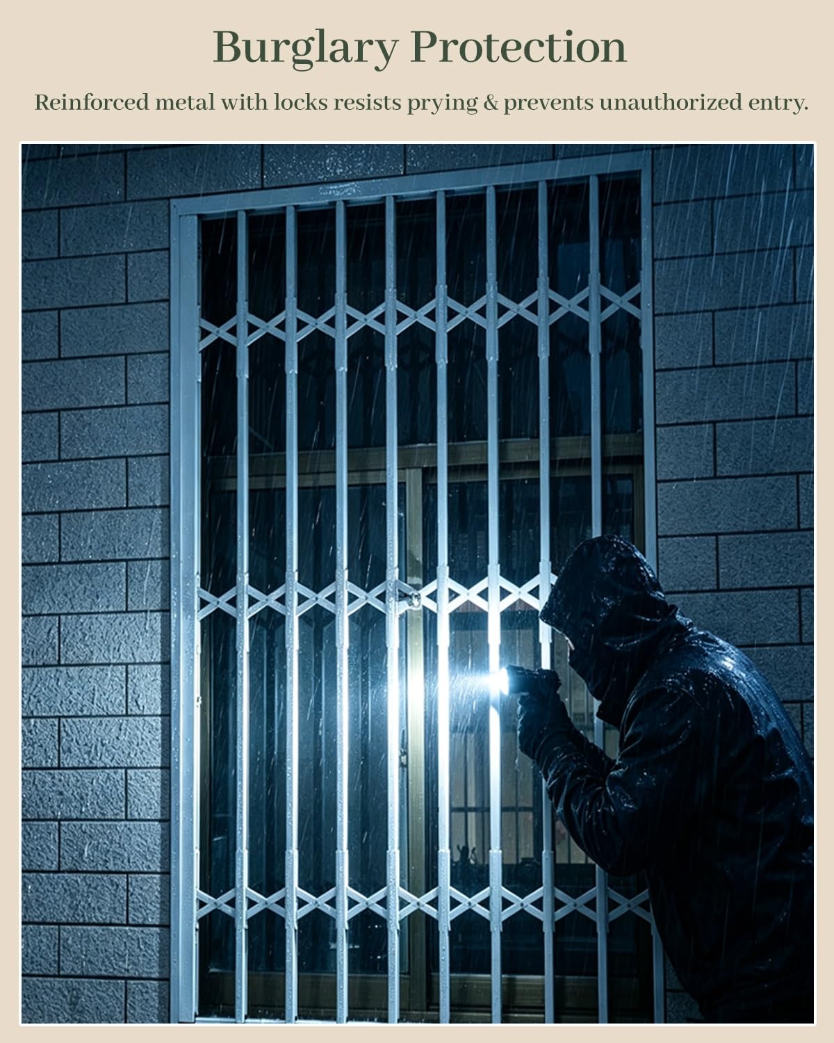 Inferriate per Finestre Barre di Sicurezza Regolabili per Finestre | Protezioni Antifurto per Finestre di Scantinati, per Interni ed Esterni, E per Porte di Capannoni.(80x200cm/31x79in)