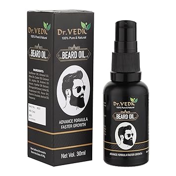 Dr Vedic Beard Hair Growth Oil For Faster Beard Growth And Thicker Looking Beard | Beard Oil For Patchy And Uneven Beard (30Ml) (Pack of 1)