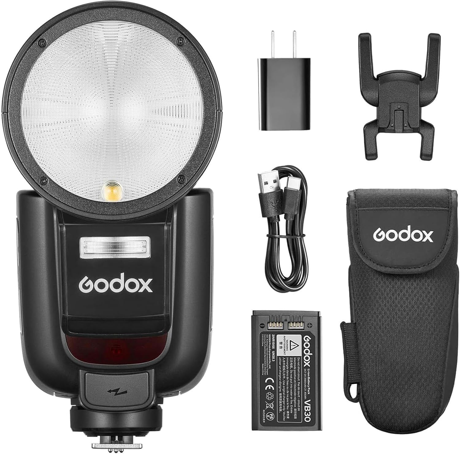 Godox V1Pro N Flash Speedlite V1 Pro-N per fotocamera 2.4G Wireless + 1/8000s HSS + Tempo di riciclo 1.3s + Modalità flash M/TTL + Sub-flash rimovibile Speedlite
