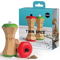 OTOTO Twin Spice Salt and Pepper Grinder Set - Apple-Designed Unique Kitchen Gadgets Cute Kitchen Accessories Pepper Spice