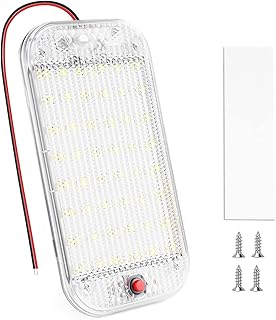 RV Lights Interior LED Dome Light, 48LED 800LM Ultra Bright 12V-85V LED White Lights RV Ceiling Light with Switch Control, for Car/RV/Trailer/Truck/Camper/Boat (1 Pack)