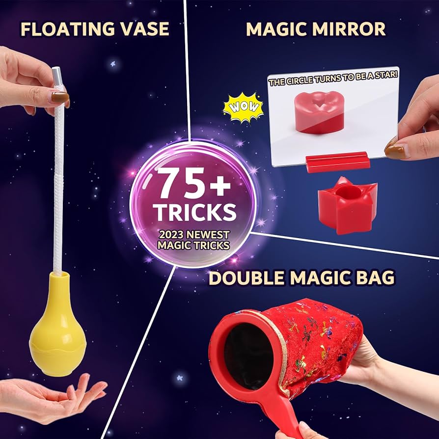 Amazon.com: Skirfy Magic Kit-75+ Magic Tricks for Kids Age 6-8