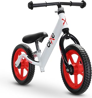 Bixe Balance Bike - 30.5 cm (12") Training Bikes for Kids and Toddlers - 1.8kg (4lbs) Kids' Balance Bike - Children Ages 3, 4, 5 - No Pedal Push Bicycle for Boys or Girls - Red