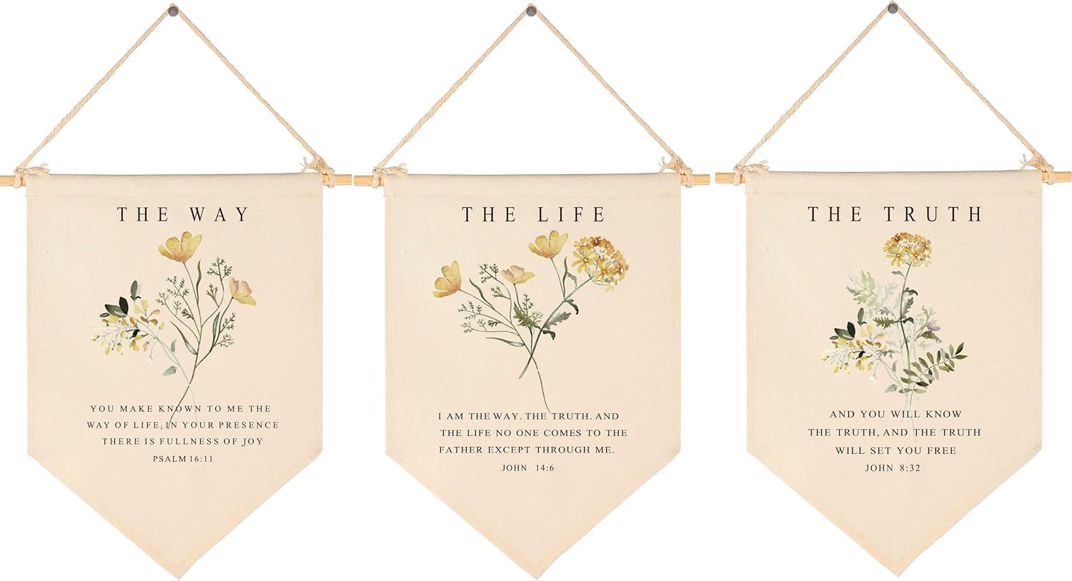 Amazon.com : Christian Floral Flag Sign Gift,The Way,The Truth,The Life ...
