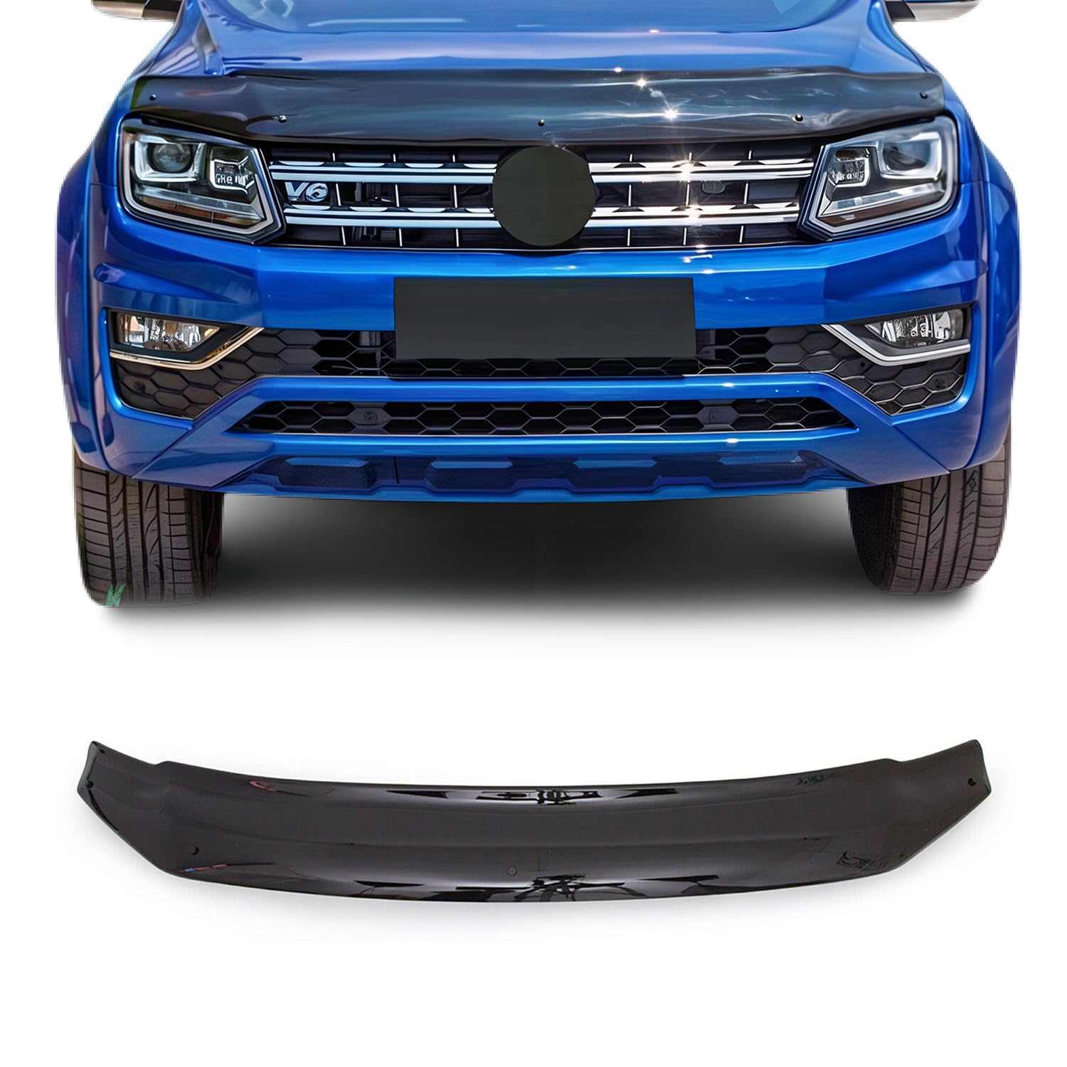 OMAC Motorhaube Deflektor Insekten Steinschlagschutz kompatibel VW Amarok 2010-2022 Dunkel