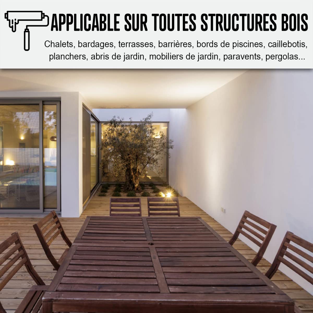 Saturateur Bois Terrasse et Bardage Extérieur 2.5 L Naturel - Incolore | Hydrofuge Terrasses, Bardages, Bois Extérieur, Nourrit, Aspect Mat Naturel, Anti-Uv, Huiles Naturelles - Arcane Industries