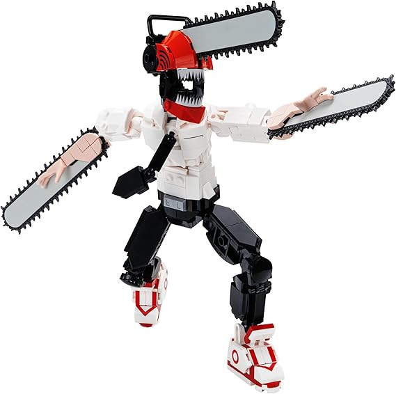 BLDR Chainsaw Man Buildable Action Figure Construction Set 0040-10-Inch Articulated Constructible Figure with 311 Pieces