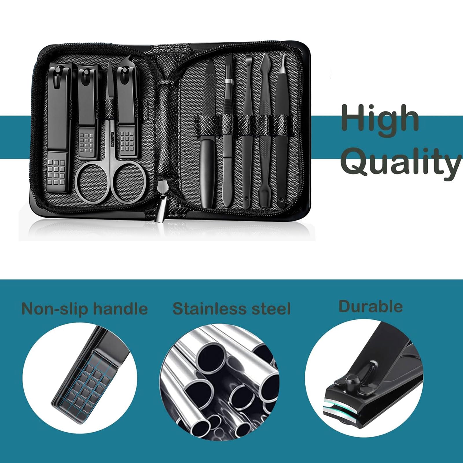 Manicure Set Nail Clippers Pedicure Kit Stainless Steel Manicure Kit, Professional Mens Grooming Kits - Image 4