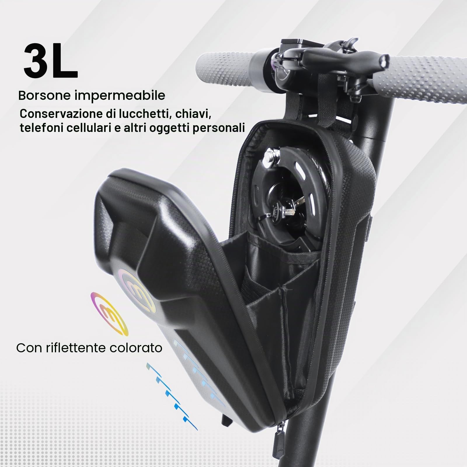 Mezelon® Lucchetto per Monopattino Elettrico, Manette Antifurto per Bici, E-bike, Moto con Borsa Impermeabile da 3L, Accessori Serratura Monopattino Elettrico