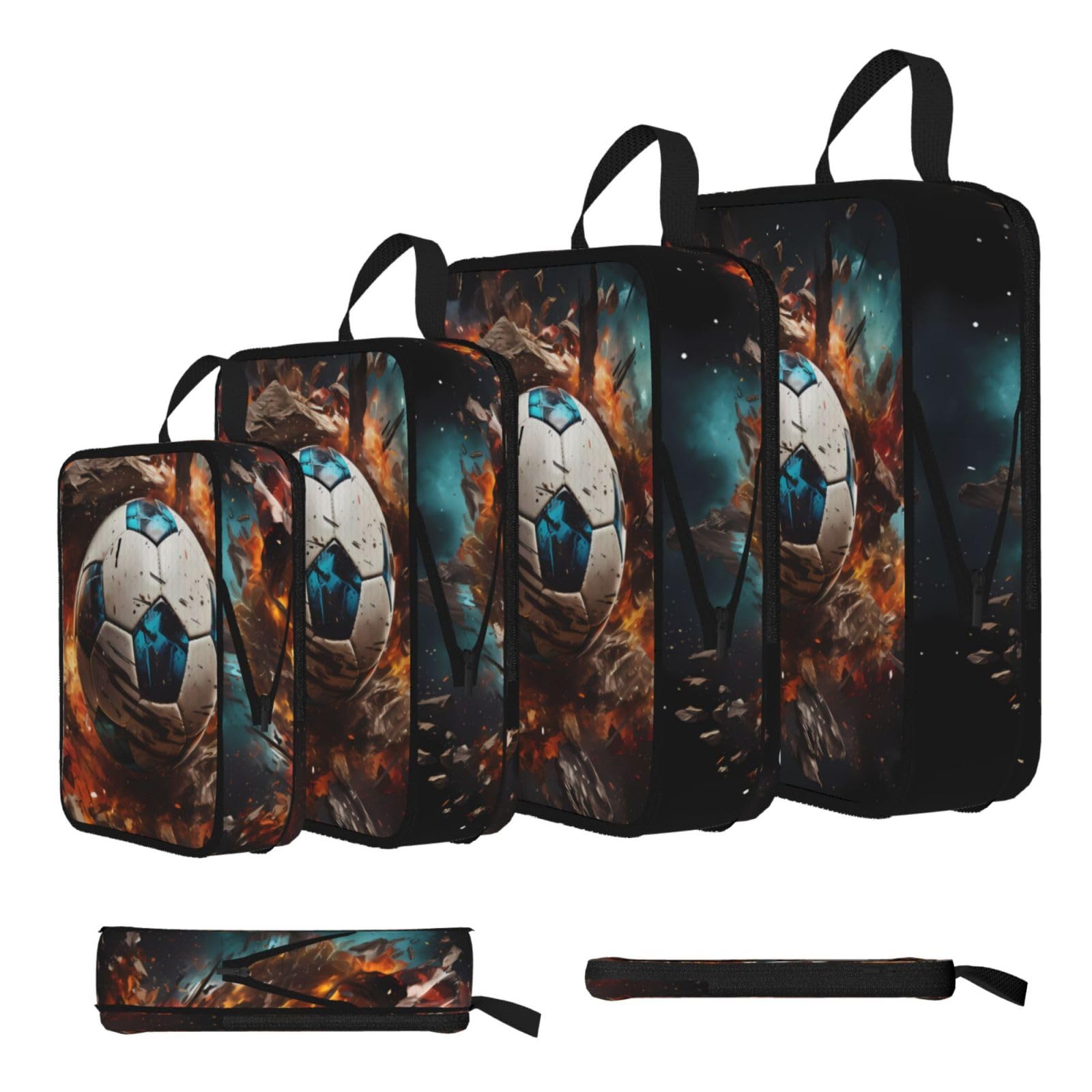 Firecracker Soccer Compression Packing Cubes 4 Piece Set