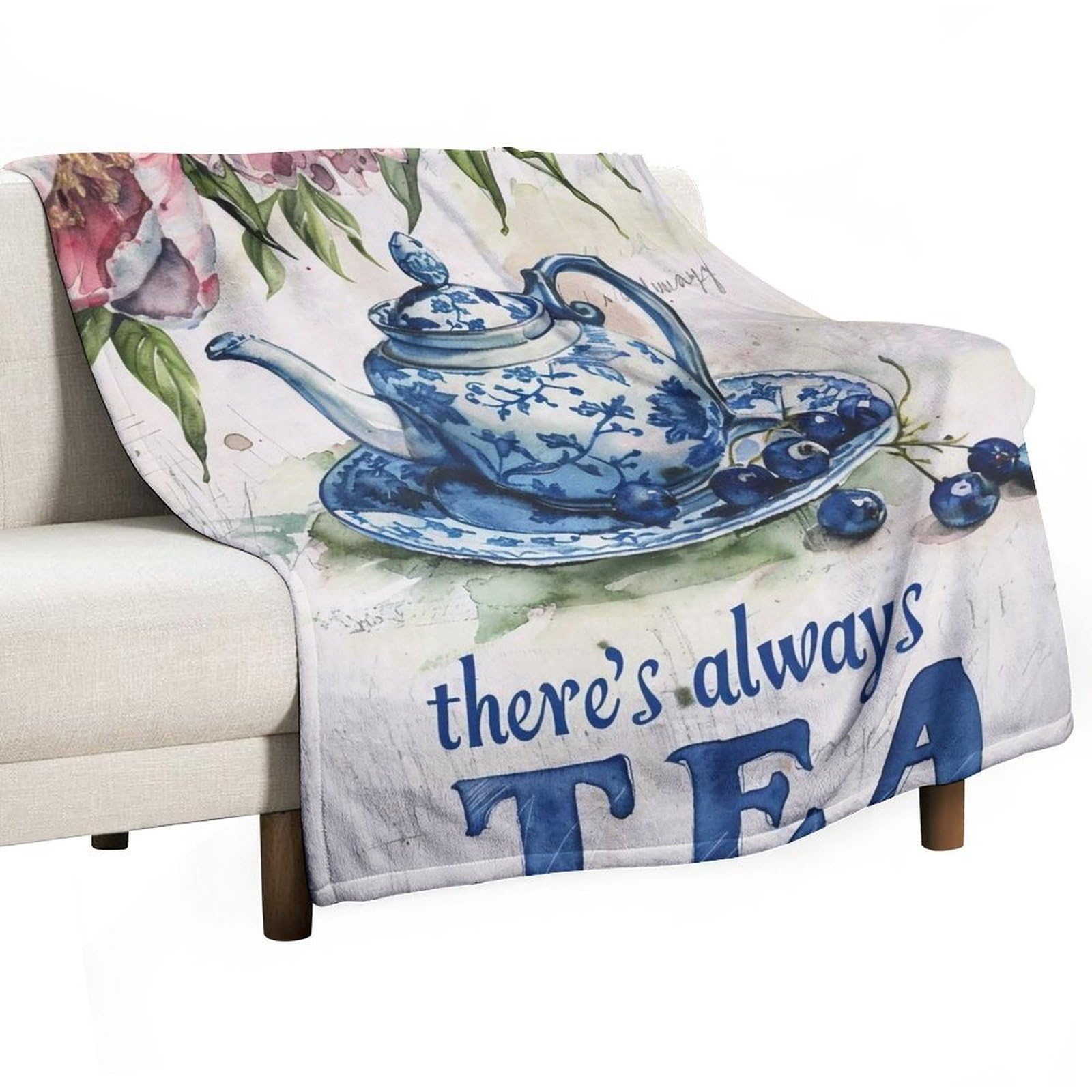 YHGSREUOH Tea-Always-Time_02 Flannel Blankets Fleece Soft Throw Lightweight Plush Gifts for Couch, Bed, Cozy Sofa Plush, Chair, Lovers 175x200cm(70x80in)