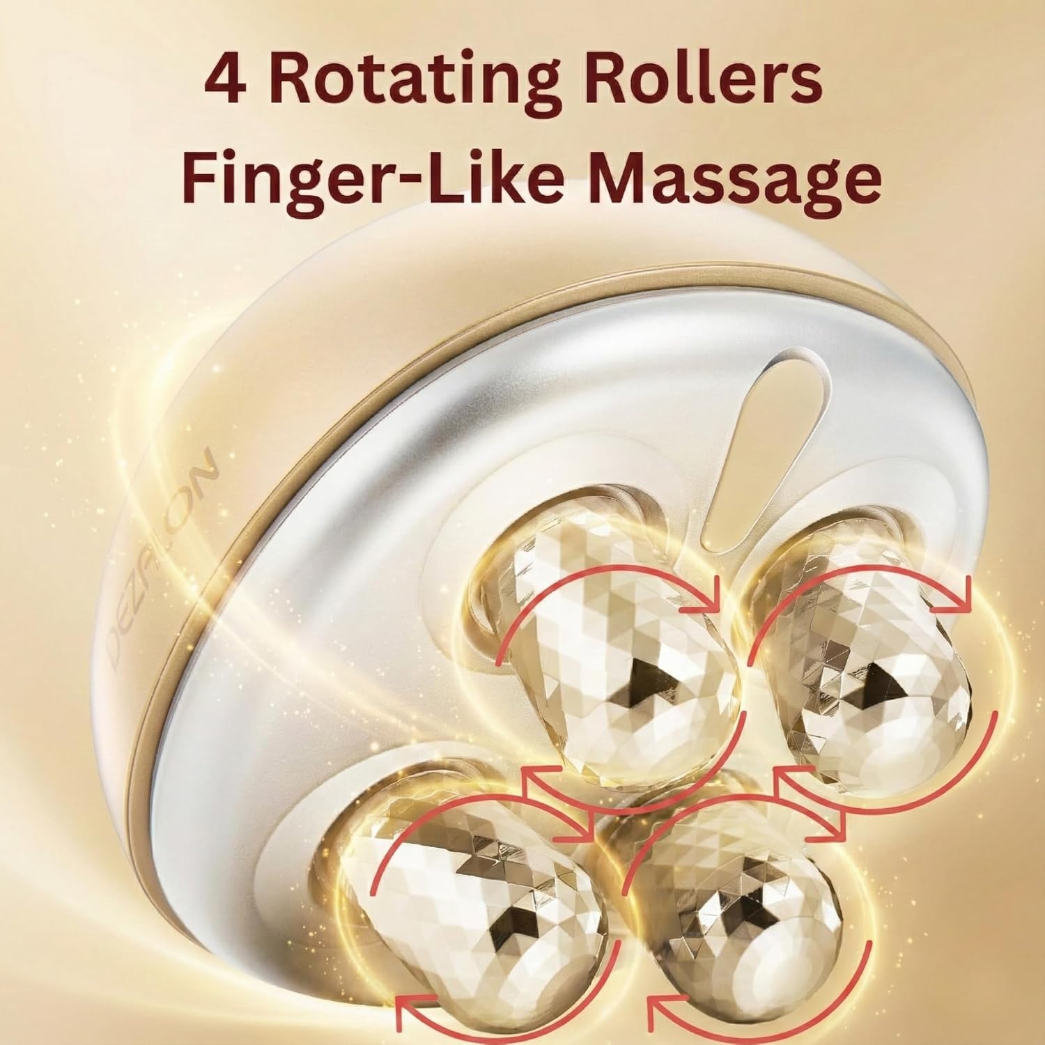 Microcurrent Facial Device, Face Massager Tool, Eye and Neck Massager, Face Roller, Beauty Tools for Relaxing Facial Massage and Skin Care Routine, Gold Color - Image 2