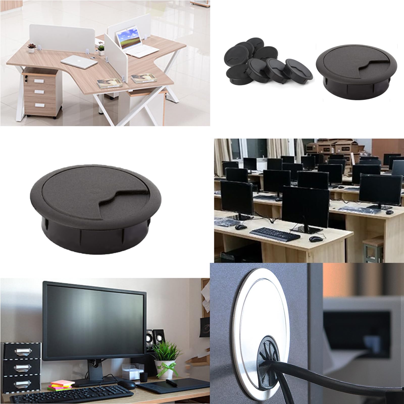 Organizzatore Cavi Sotto Scrivania Lannvan - Set 2 Canalette, No Fori, Griglia Aperta, Bianco - Foto 8