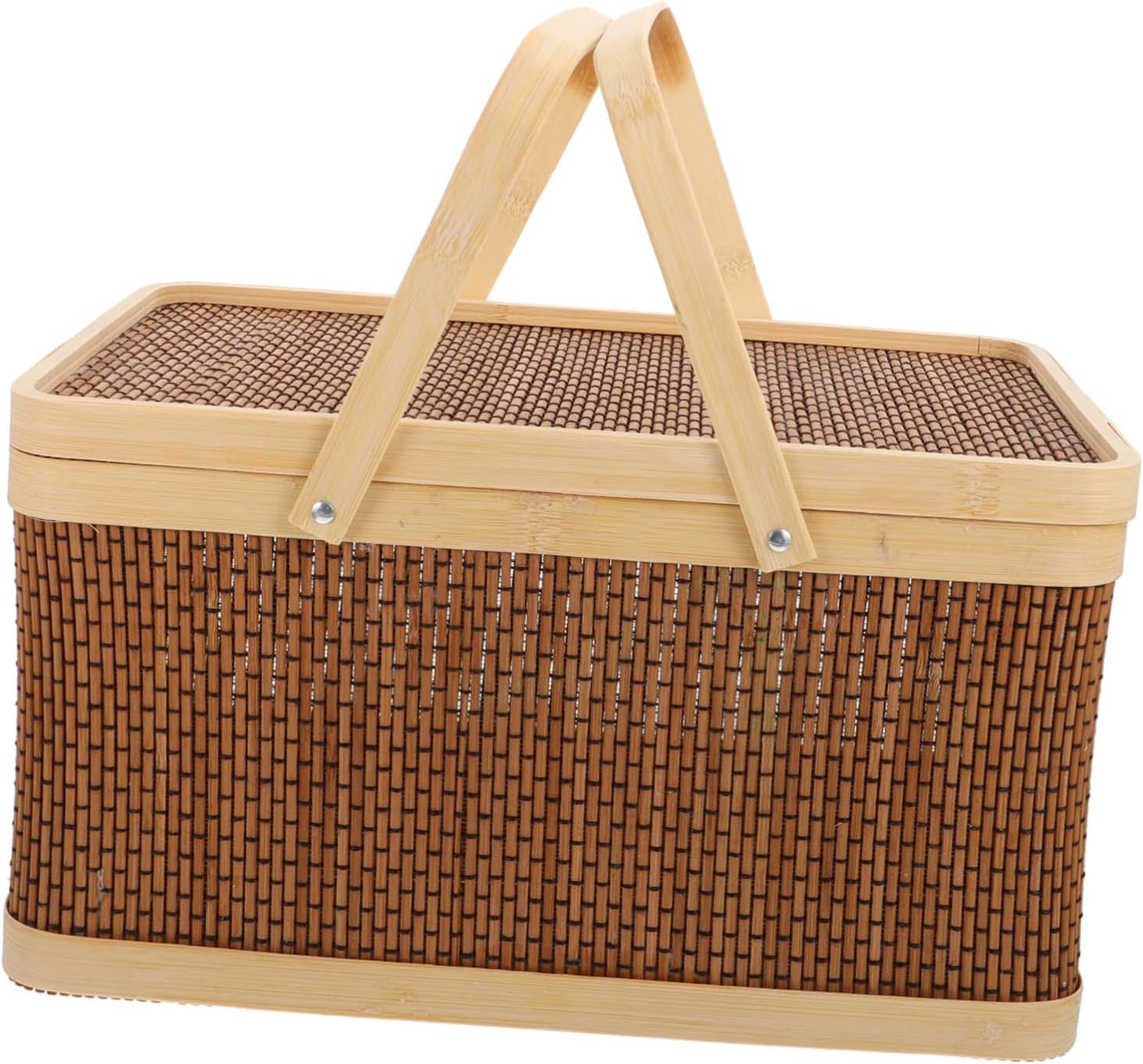 1pc Decorative Handheld Picnic Basket Natural Storage for Snacks and Fruits Rustic Style Outdoor Organizer for Home and Gatherings