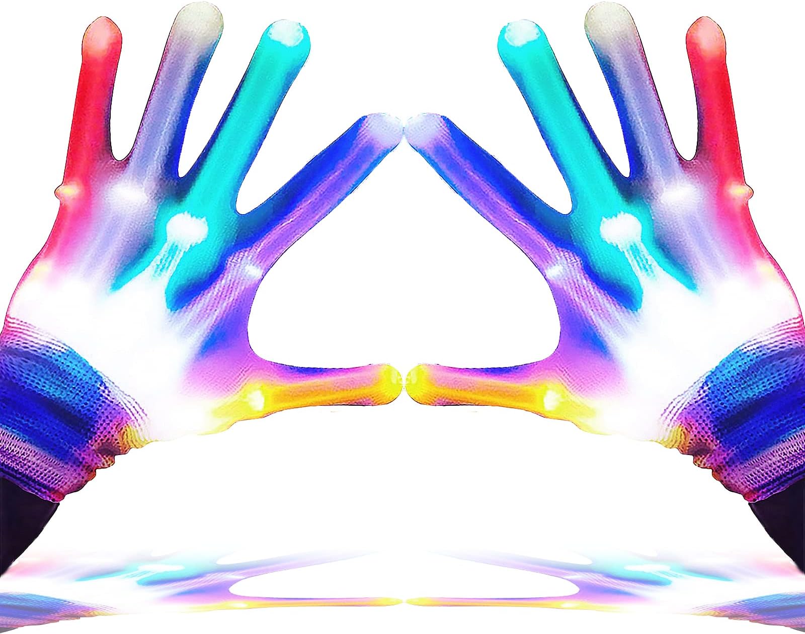 GLEDLOVES Led Gloves,Light Up Gloves,LED Skeleton Gloves,Night Running Gloves,Night Riding Cycling Gloves for Teen,Adult Men and Women.The Sensory in Party,Birthday,Father's Day,Halloween