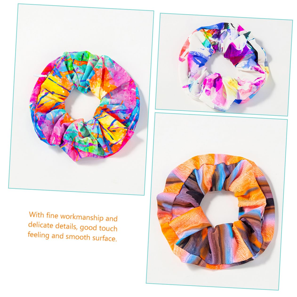 12piezas Scrunchies Con Función De Cremallera Para Coletas Accesorios De Cabello Coloridos y Prácticos Para Mujeres