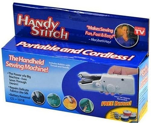 Práctica máquina de coser de mano de puntada como se ve en la televisión, máquina de coser portátil para manualidades, herramienta de puntada rápida