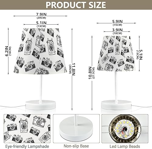 Miniatura 3 de ALAZA Lámpara de mesa de noche retro con puerto USB 3 temperaturas de color LED lámpara de escritorio para dormitorio oficina S