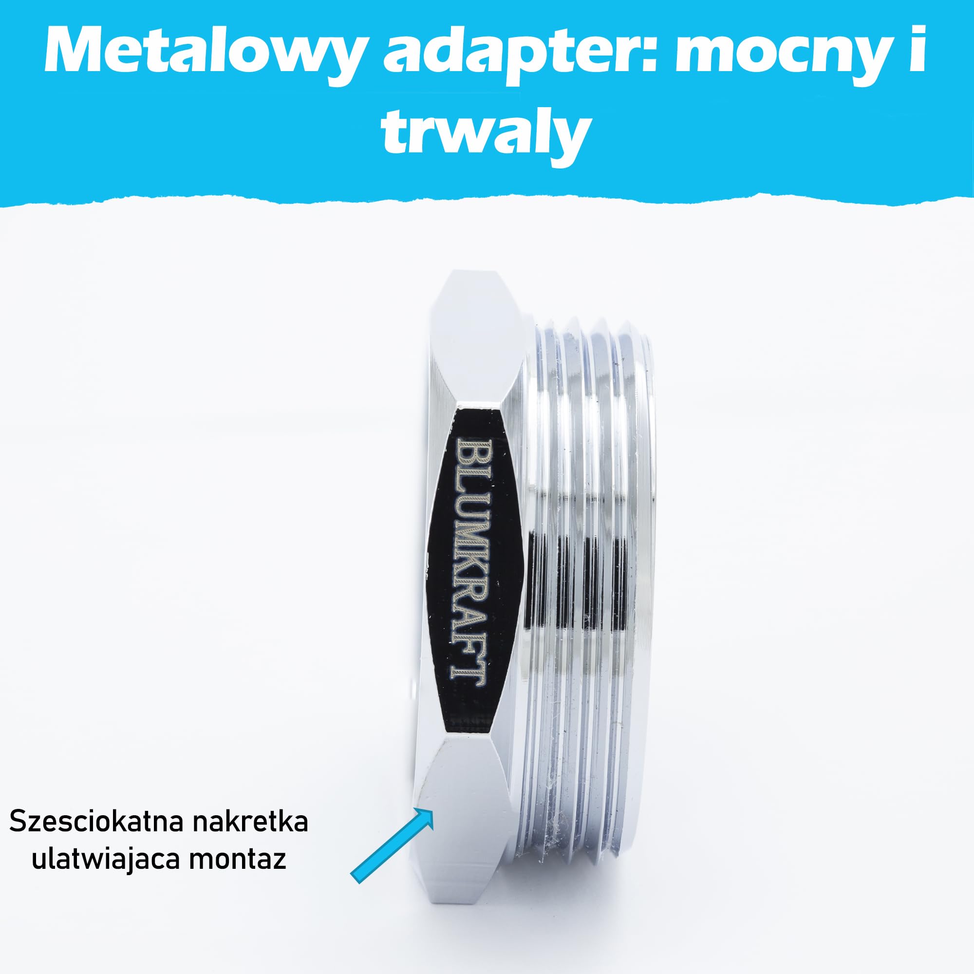 Metalowy adapter kompatybilny z Pintossi/Pintossi+c (Prototyp) chłodnicy do M26x1,5 dla termostatu/głowicy termostatycznej M30x1,5 męski