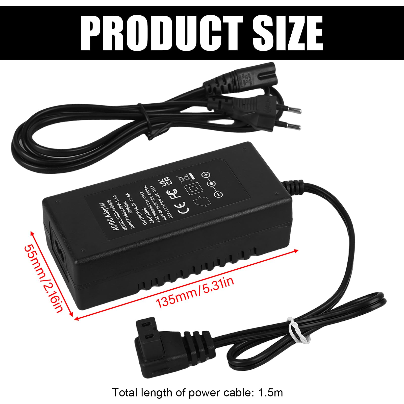 KFD Netzteil Kühlbox Ersatzkabel Ladegerät für DOMETIC, Alpicool, Waeco, Autokühlschrank Gefrierschrank, 230V Adapter für Kühlbox, 14.5V 6A Anschlußkabel Gefrierbox, Gefrierbox Mini Netzteil Ladegerät