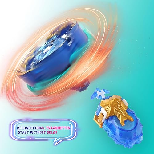 Miniatura 5 de Zelzen Bey Burst Blade Gyro juguete, Bey Metal Fusion Spinning Battling Top Blades con lanzador de cuerda y asa, juegos de lucha de cumpleaños para