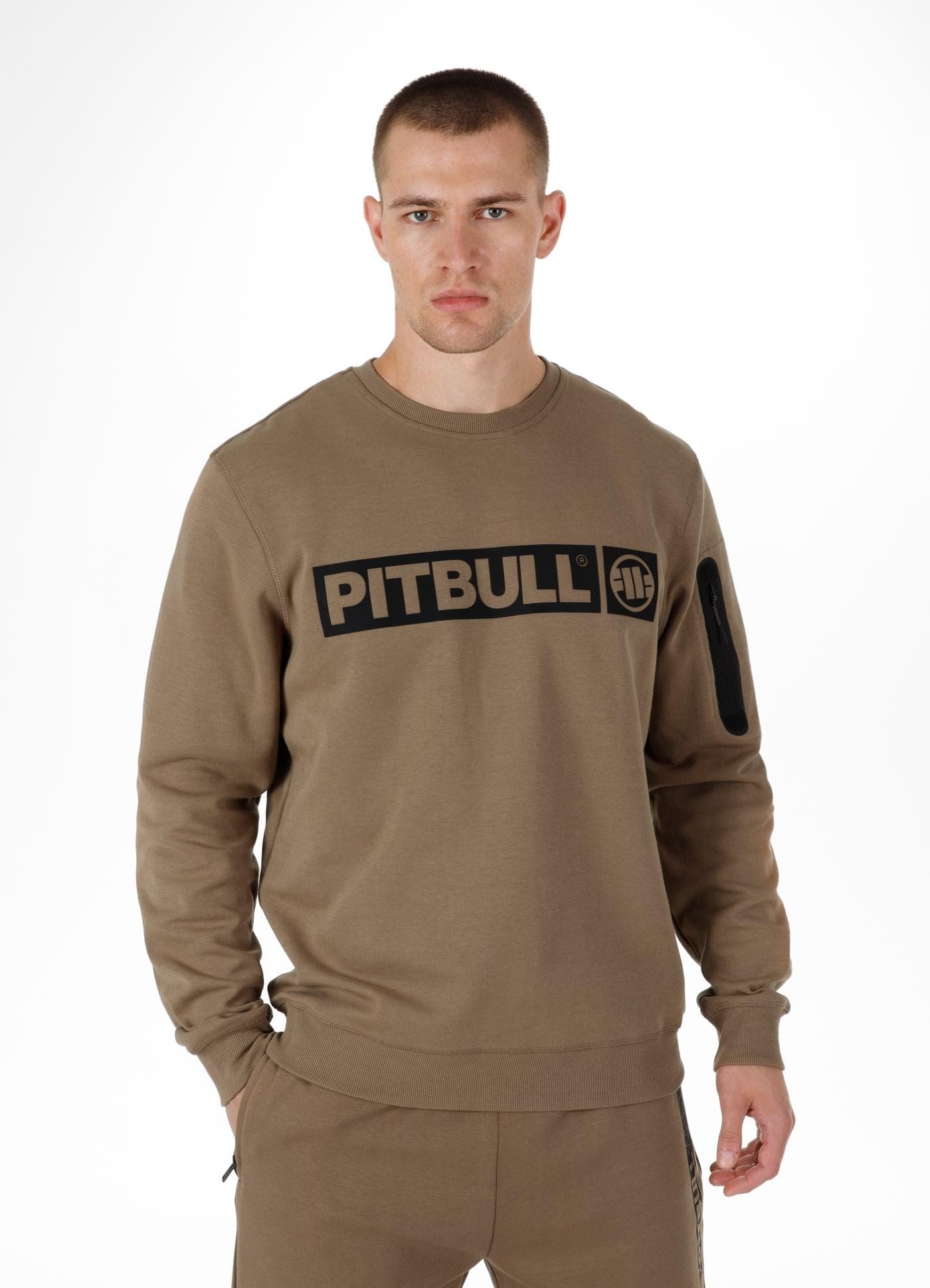 PITBULL - Felpa Uomo Cotone West Coast Beyer - Felpe Uomo Senza Cappuccio, Sweatshirt Uomo, Felpa Senza Cappuccio, Elasticità E Materiale Interno Liscio, Felpe Cotone