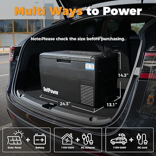 Miniatura 8 de Setpower - RF25 - Hielera, refrigerador y congelador portátil de automóvil de 12 V, 27 cuartos de galón, eléctrica, CC de 1224, para vehículos SUV,