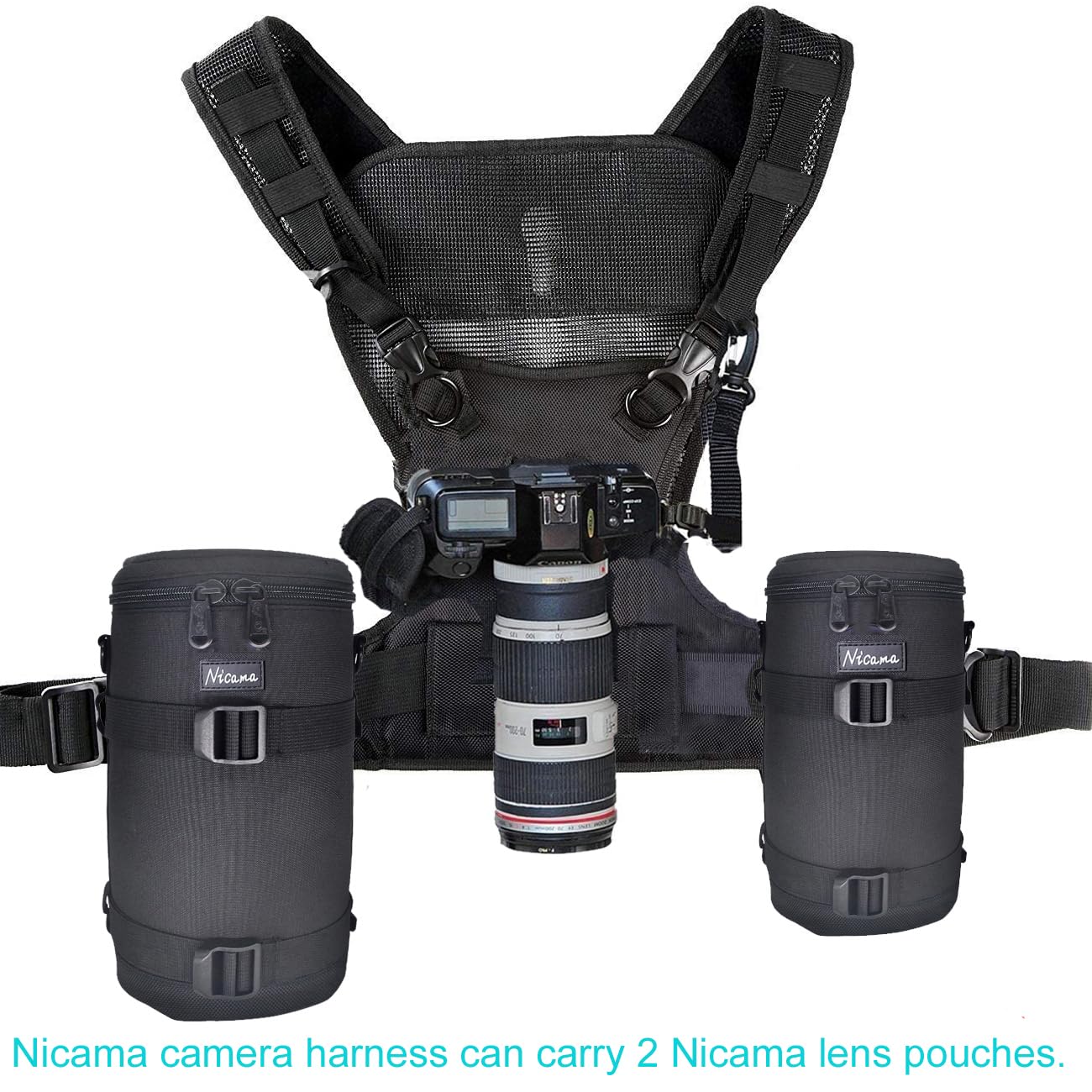 Nicama LB3 Housse Objectif, Étuis à Objectifs de Résistant à l'eau Deluxe pour Canon EF 100-400mm 100-500 70-200 180mm RF 600 Tamron SP 70-300mm FE 90mm Nikon AF-S 70-200mm et Plus