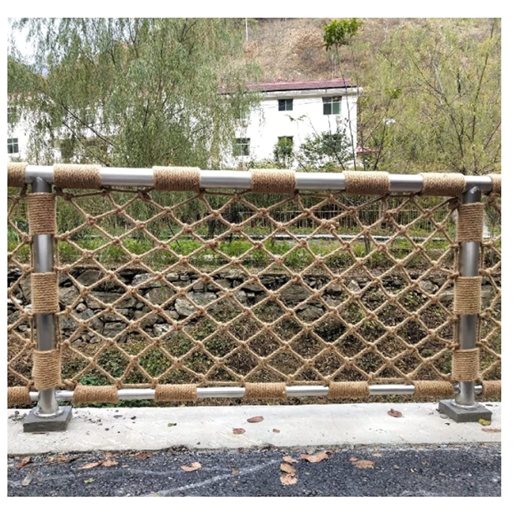 Generico Rete di Sicurezza per Arrampicata per Bambini - Spago di Iuta Decorativo per Allenamento all'aperto, Spessore 8 mm, 1x4 m (3,28x13,12 Piedi) - Ideale per Aree Gioco e Decorazioni murali di s